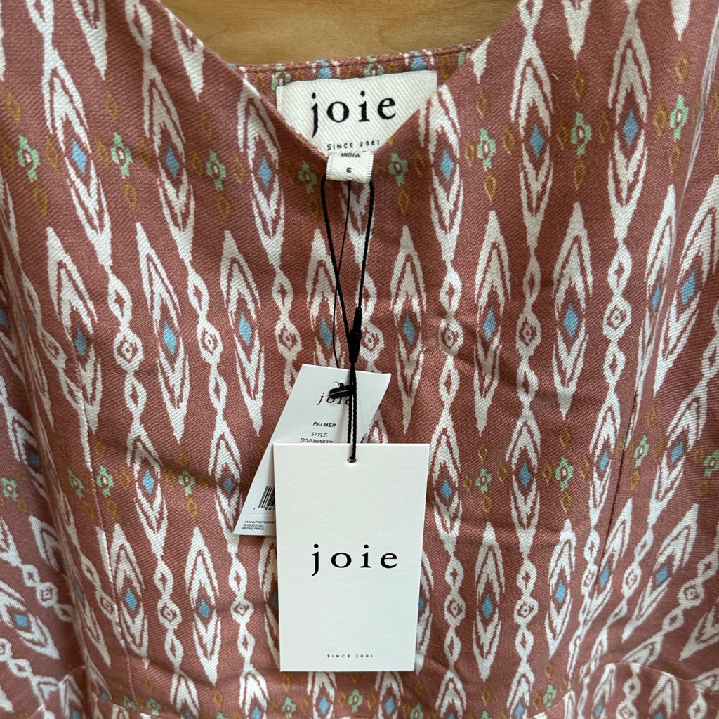 Joie Terracotta And White Patterned Dress